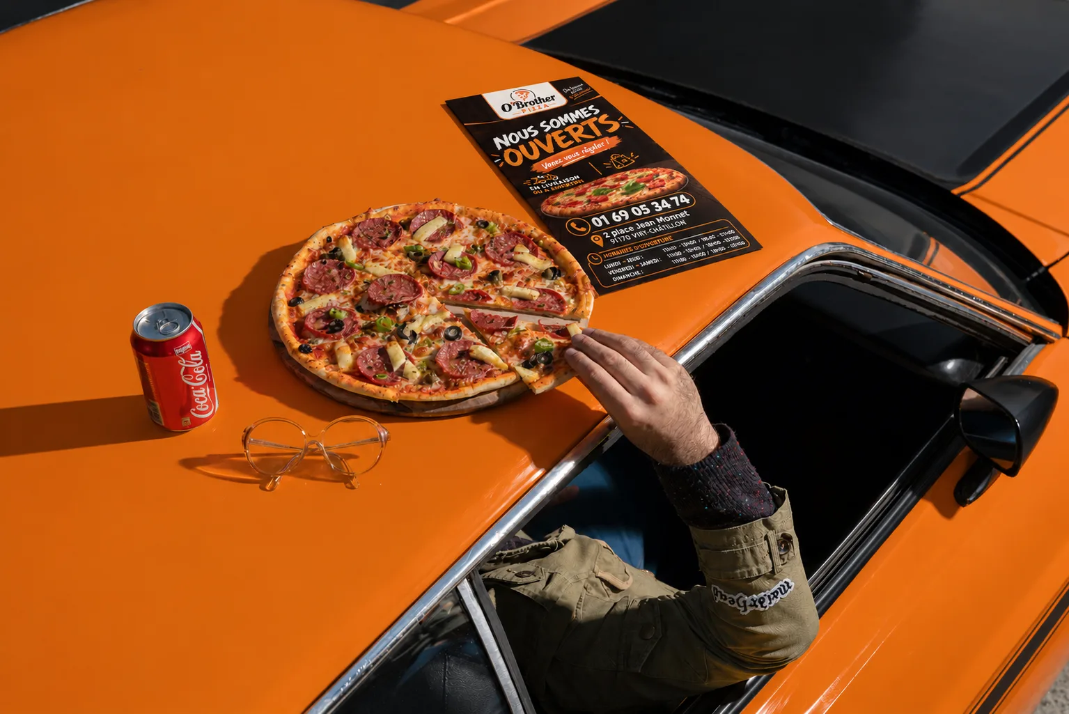 Pizza O'Brother Pizza fraîchement préparée
